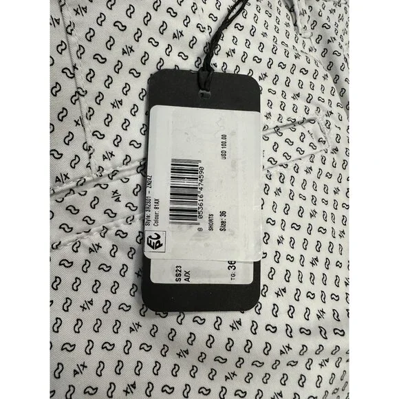 Armani Exchange AX Men's Size 36 Black Geometric Logo Print 9 Inseam Shorts